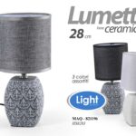 LAMPADA LUMETTO ABAT JOUR DA TAVOLO COMODINO BASE CERAMICA E 14 DECO ORGAN 27 cm