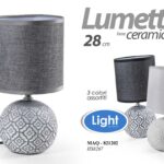 LAMPADA LUMETTO ABAT JOUR BASE CERAMICA DA TAVOLO COMODINO E14 ELEGANTE 25 cm