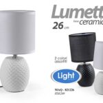 LAMPADA LUMETTO ABAT JOUR BASE CERAMICA DA TAVOLO COMODINO E14 CHIC 26 cm