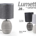 LAMPADA LUMETTO ABAT JOUR DA TAVOLO SCRIVANIA COMODINO IN CERAMICA E14 h 28 CM