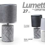 LAMPADA LUMETTO ABAT JOUR DA TAVOLO COMODINO CLASSICO MODERNO DECO FOGLIE 27 cm