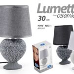 LAMPADA LUMETTO ABAT JOUR CUORE DA TAVOLO COMODINO E14 BASE CERAMICA 30 cm