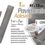 PAVIMENTO PVC Parquet ADESIVO 91*15 CM PIASTRELLE CASA UFFICIO GRIGIO SCURO
