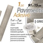 PAVIMENTO PVC Parquet ADESIVO PIASTRELLE CASA UFFICIO GRIGIO CHIARO 91*15cm