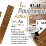 PAVIMENTO PVC Parquet ADESIVO PIASTRELLE CASA UFFICIO NOCE CHIARO 91*15cm