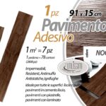 PAVIMENTO PVC Parquet ADESIVO PIASTRELLE CASA UFFICIO NOCE MARRONE SCURO 91*15cm