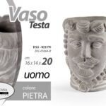 TESTA VASO UOMO CACHEPOT CENTROTAVOLA COL PIETRA RUSTICO CLASSICO MODERNO 20cm