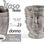 VASO TESTA DONNA PORTA PIANTE CACHEPOT FIORI CLASSICO MODERNO COL CEMENTO 23*17