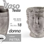 TESTA VASO DONNA CACHEPOT CENTROTAVOLA COL PIETRA RUSTICO CLASSICO MODERNO 18cm