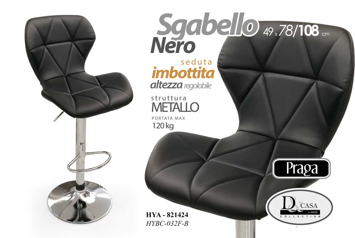 8025569821424 SGABELLO SGABELLO COMODO CASA UFFICIO NEGOZIO ROBUSTO MODERNO Regolabile NERO - immagine 1
