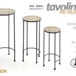 3 COLONNA TAVOLINI TAVOLO METALLO CASA INGRESSO SALOTTO PORTAPIANTE 70-60-50cm