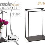 MENSOLA BACHECA PARETE SOSPESA METALLO CLASSICO MODERNO NERO 20*10*30 CM