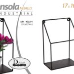 MENSOLA BACHECA PARETE SOSPESA METALLO CLASSICO MODERNO COLORE NERO 17*10*25 CM