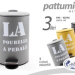 PATTUMIERA A PEDALE BAGNO SPAZZATURA GETTA CARTE BIDONE MILITARE 3 LITRI 24*17