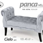 PANCA SEDIA VELLUTO CAMERA SALOTTO CELESTE CIELO CLASSICA MODERNA 100*40*h61 cm