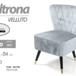 POLTRONA SEDIA VELLUTO CAMERA CELESTE CIELO GAMBE LEG NERO CLASSICA MODERNA 84cm
