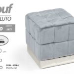 POUF QUADRATO VELLUTO CIELO ELEG POGGIAPIEDI SALOTTO CAMERA DIVANO CELESTE 40*40