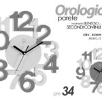 OROLOGIO MODERNO PARETE NUMERI GRANDI RILIEVO 3D SILENZIOSO BIANCO GRIGIIO 34 CM
