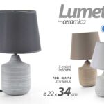 LAMPADA LUMETTO ABAT JOUR DA TAVOLO CAMERA SCRIVANIA CERAMICA COLOR ASSORT 34 cm