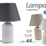 LAMPADA LUMETTO ABAT JOUR TAVOLO SCRIVANIA COMODINO BASE CEMENTO G MARRONE 36 cm