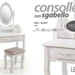 CONSOLLE TOILETTA TAVOLO TRUCCO BAINCO PERLA SHABBU CHIC LEGNO 71*40*72/H146CM