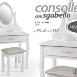 TOILETTE CONSOLLE SCRIVANIA SHABBY CHIC TAVOLO SPECCHIO SGABELLO 155*80*40