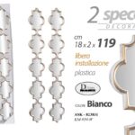 2 SPECCHI DA PARETE BIANCO ORO SPECCHIO CLASSICO MODERNO SPECCHIERA ACRIL 119cm