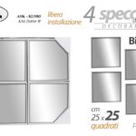 SET 4 SPECCHI DA PARETE DECORATIVI QUADRI SPECCHIO LIBERA INSTALLAZIONE 25cm