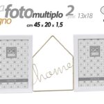 CORNICE PORTA FOTO 45*20*1,5 CM MULTIPLO 2 POSTI HOME STILE MODERNO DA PARETE