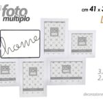 PORTAFOTO MULTIPLO DA PARETE CORNICE BIANCO HOME CASA NERO 5 FOTO LEGNO 34*41cm