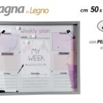 LAVAGNA LAVAGNETTA MEMO SETTIMANALE PARETE LEGNO PROMEMORIA PENNA CALAMITE 40*50