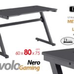 Scrivania Gaming PC Tavolo Gamer Computer Scrivania Ergonomica Gioco 60*80*h75cm