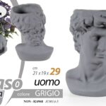 VASO TESTA UOMO VISO PORTA PIANTE CACHEPOT GIOVANE FIORI CLASSICO MODERNO h29*19