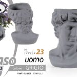 VASO PORTA PIANTE TESTA UOMO CACHEPOT GIOVANE FIORI CLASSICO MODERNO gre 23*17cm