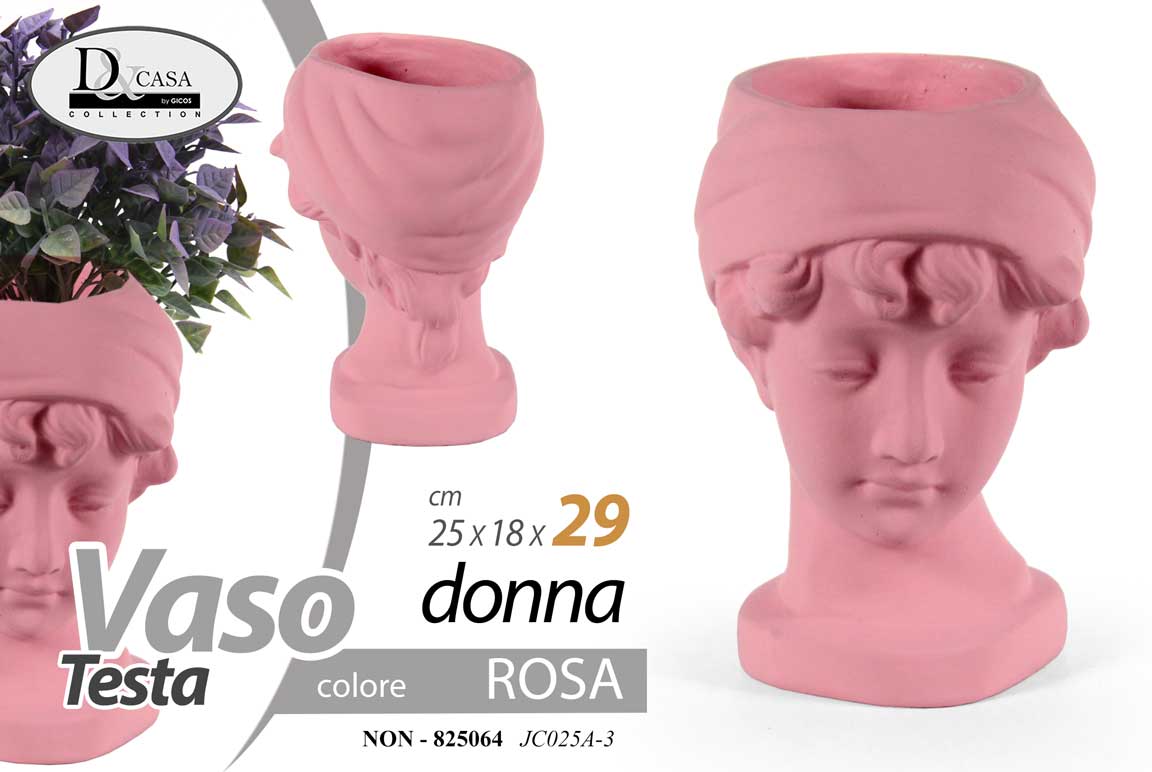 8025569825064 VASO TESTA DONNA VISO DEA PORTA PIANTE CACHEPOT FIORI CLASSICO MODERNO 29*25*18 - immagine 1