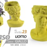 VASO PORTA PIANTE TESTA UOMO CACHEPOT GIOVANE FIORI CLASSICO MODERNO 23*17cm