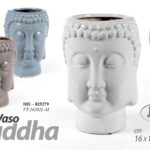 VASO VISO BUDDHA TESTA CERAMICA CACHEPOT CENTROTAVOLA CLASSICO MODERNO 25*16 cm
