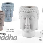 VASO BUDDHA TESTA CERAMICA CACHEPOT CENTROTAVOLA COLOR CLASSICO MODERNO 21*14cm