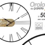OROLOGIO DA PARETE WELCOME NUMERI METALLO LEGNO TONDO CLASSICO MODERNO 50*5 cm