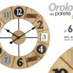 OROLOGIO DA PARETE LEGNO NUMERI CHIC SIMPATIC TONDO CLASSICO MODERNO 60*5 cm