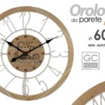 OROLOGIO DA PARETE HOME INSERTI LEGNO IN METALLO BIANCO CLASSICO MODERNO 60*5 cm