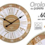 OROLOGIO DA PARETE Numeri Mix TONDO LEGNO METALLO CLASSICO MODERNO 60*5 cm