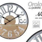 OROLOGIO DA PARETE B COLOR TONDO LEGNO METALLO CLASSICO MODERNO 60*5 cm