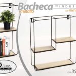 MENSOLA BACHECA DA PARETE LIBRERIA SCAFFALE MURO METALLO MENSOLE LEGNO 35*10*41