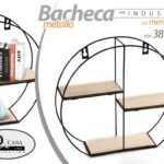 MENSOLA BACHECA DA PARETE LIBRERIA SCAFFALE MURO METALLO MENSOLE LEGNO 38*10*35
