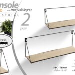 SET 2 MENSOLE Mensola da Parete Pensile PIANI LEGNO MODERNO CLASSICO 45/60 cm