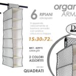 Organizer ARMADIO per BASTONE Guardaroba 6 MENSOLE APPENDIABITI VESTITI 72*15*30