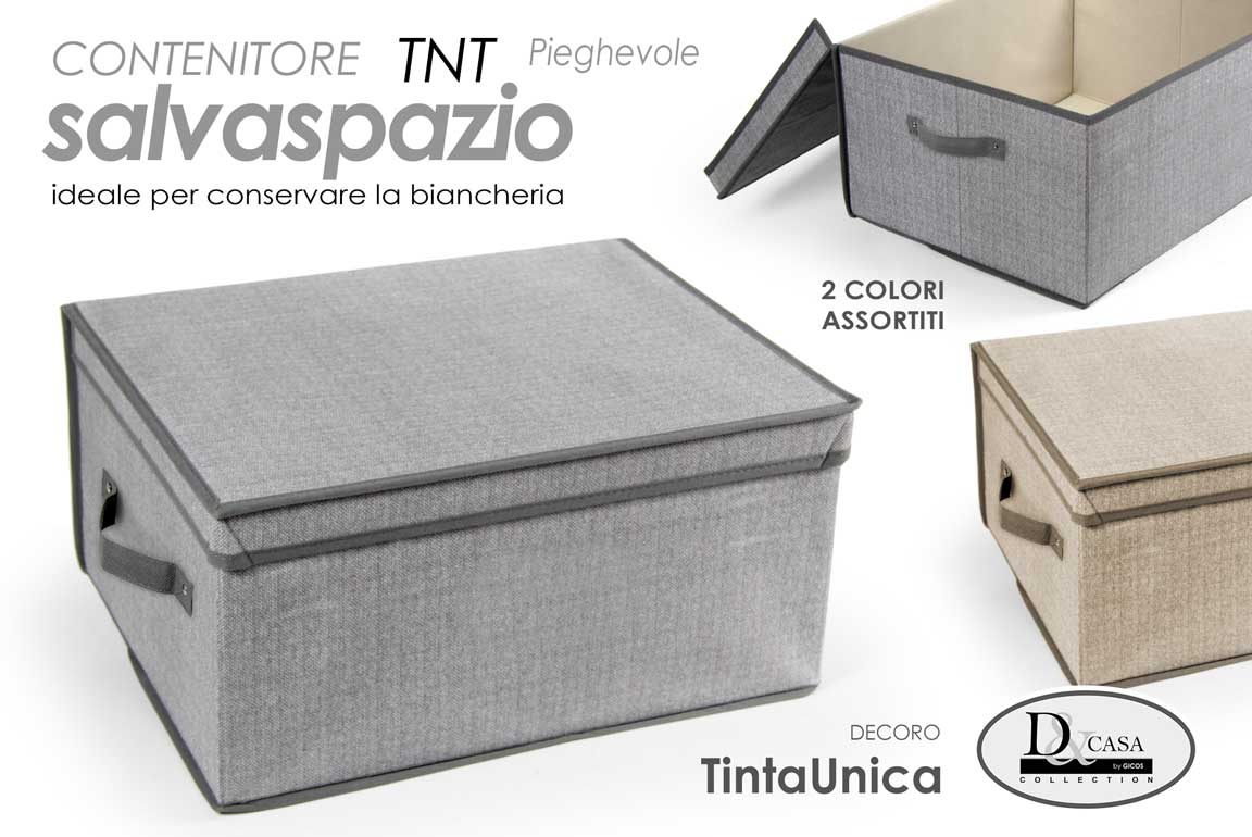 8025569826009 SCATOLA CONTENITORE BIANCHERIA ORGANIZER SALVASPAZIO VESTITI ARMADIO 40*33*18 - immagine 1