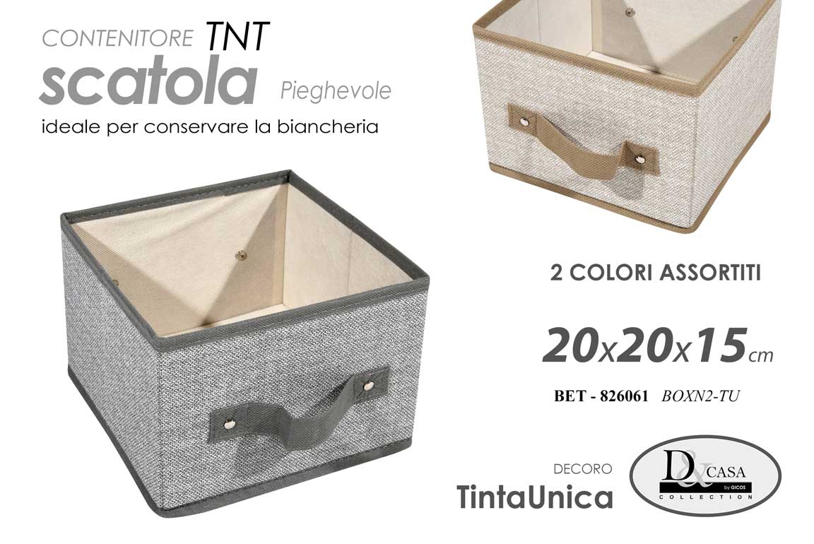 8025569826061 SCATOLA ORGANIZER CONTENITORE ARMADIO CASSETTI ACCESSORI TNT TES ASS 20*20*15 CM - immagine 1