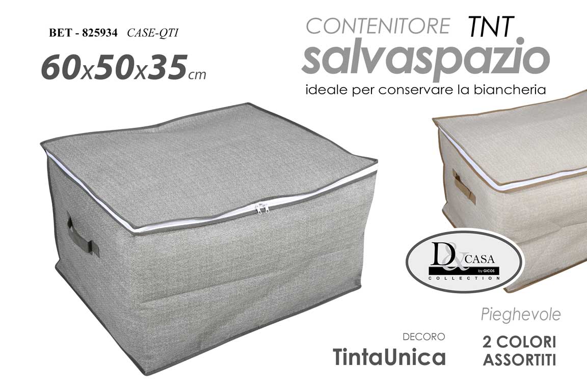 8025569826122 SCATOLA SALVASPAZIO CONTENITORE BIANCHERIA ORGANIZER VESTITI CUBO TNT 60*50*35 - immagine 1